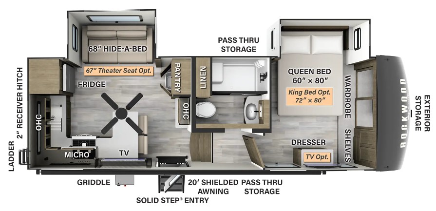 2024 FOREST RIVER ROCKWOOD 281RK, , floor-plans-day image number 0